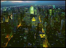 Looking North from the Empire State Building, dusk. USA ( color)