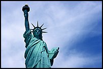 Statue of Liberty and clouds, Statue of Liberty National Monument. NYC, New York, USA (color)