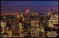 Night skyline with Empire State Building. NYC, New York, USA ( color)