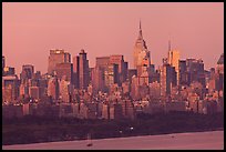 Manhattan skyline at sunrise. NYC, New York, USA (color)