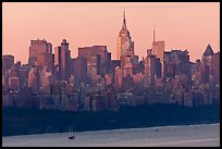 New York skyline  with Empire State Building, sunrise. NYC, New York, USA ( color)