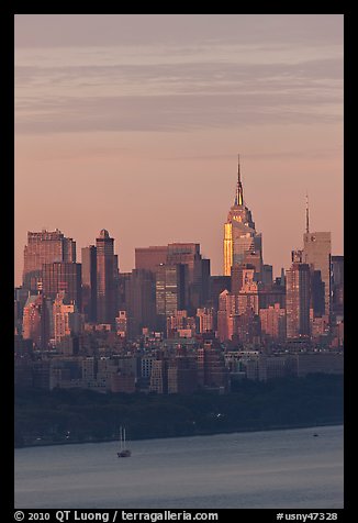 Mid-town New York skyline and Empire State Building. NYC, New York, USA (color)