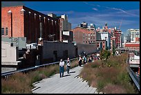 People strolling the High Line. NYC, New York, USA