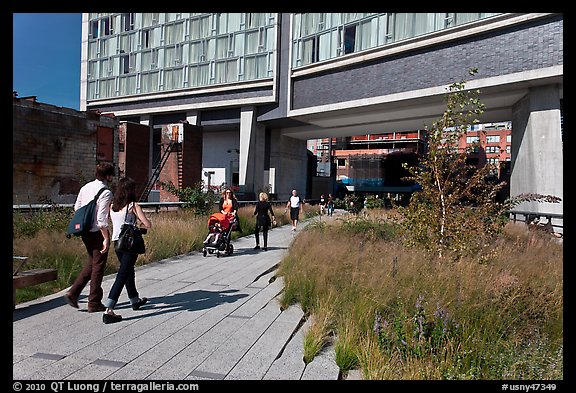 Walking the High Line. NYC, New York, USA (color)