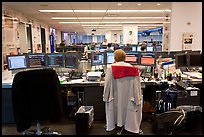 Newsroom with open floor plan, One Beacon Court. NYC, New York, USA (color)