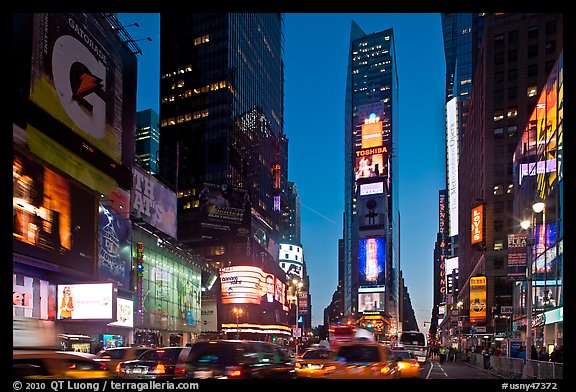 Times Square at dusk. NYC, New York, USA (color)