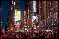 Crowds on Met Opera opening night, Times Square. NYC, New York, USA (color)