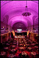 Great Hall of Main Building, Ellis Island. NYC, New York, USA (color)