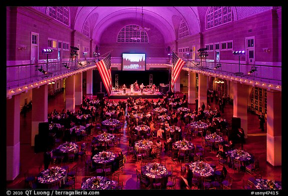 Gala, Great Hall of Immigration Museum, Ellis Island. NYC, New York, USA (color)