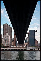 Queensboro bridge underside and tram. NYC, New York, USA