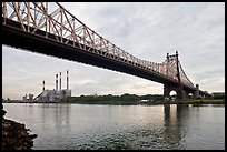 Queensboro bridge and power station. NYC, New York, USA