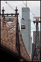 Roosevelt Island Tramway and Queensboro bridge. NYC, New York, USA ( color)