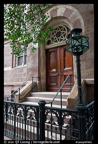 Central synagogue door. NYC, New York, USA