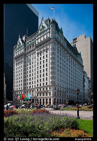 Grand Army Plaza and Plaza Hotel. NYC, New York, USA (color)