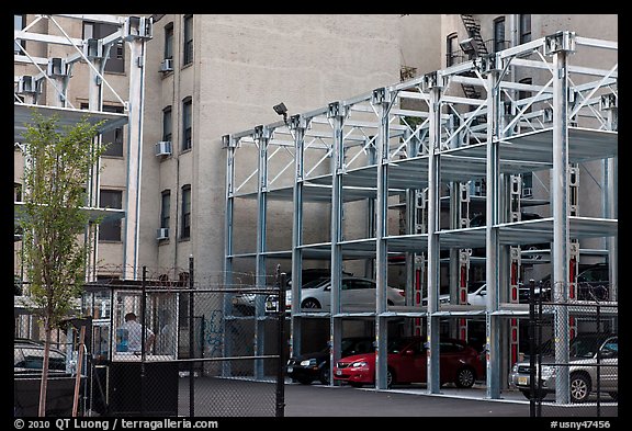 Parking elevators. NYC, New York, USA (color)