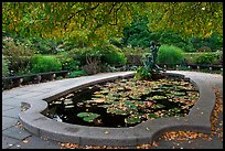 Pool and sculpture, South Garden, Central Park. NYC, New York, USA (color)