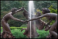 Three Dancing Maidens sculpture and fountain, Central Park. NYC, New York, USA (color)