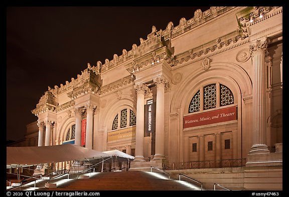 Metropolitan Museum at night. NYC, New York, USA