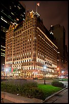 Plaza Hotel at night. NYC, New York, USA