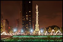 Columbus Circle at night. NYC, New York, USA (color)