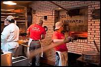 Pizza preparation, Lombardi pizzeria kitchen. NYC, New York, USA ( color)
