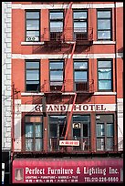 Facade detail, Bowery Hotel. NYC, New York, USA