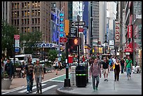 Pedestrian plazas on street near Times Squares. NYC, New York, USA ( color)