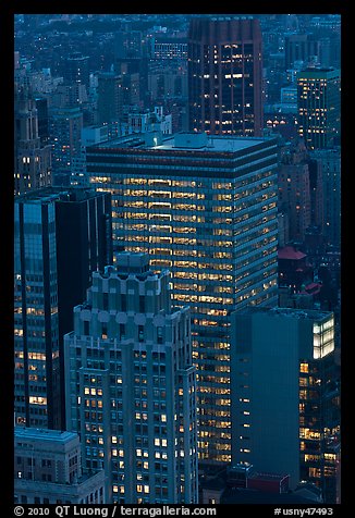 Office towers at dusk. NYC, New York, USA (color)