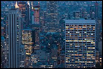 Mid-town towers at dusk from above. NYC, New York, USA (color)