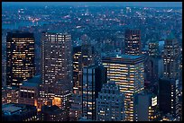 Manhattan towers at dusk from above. NYC, New York, USA (color)