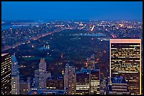 Central Park at night from above. NYC, New York, USA ( color)