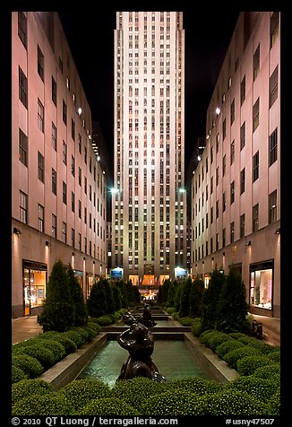 Rockefeller center by night. NYC, New York, USA (color)