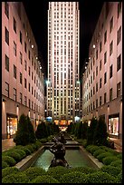 Rockefeller center by night. NYC, New York, USA ( color)