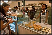 Cupcakes sold in bakery. NYC, New York, USA (color)