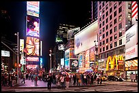 Times Square with Renaissance New York Times Square Hotel (Two Times Square) at night. NYC, New York, USA (color)