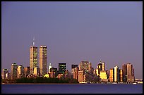 South Manhattan and WTC at dusk. NYC, New York, USA ( color)