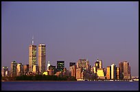 South Manhattan and WTC at dusk. NYC, New York, USA