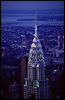 Chrysler building, seen from the Empire State building at dusk. NYC, New York, USA ( color)