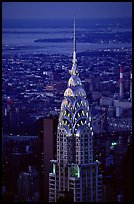 Chrysler building, seen from the Empire State building at dusk. NYC, New York, USA ( color)