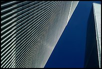 World Trade Center Twin Towers seen from the base plaza. NYC, New York, USA