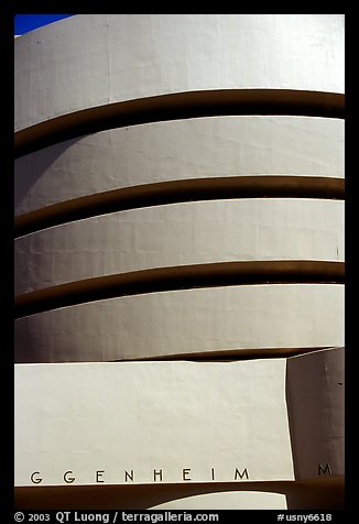 Facade detail, Solomon R Guggenheim Museum. NYC, New York, USA (color)