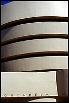 Facade detail, Solomon R Guggenheim Museum. NYC, New York, USA