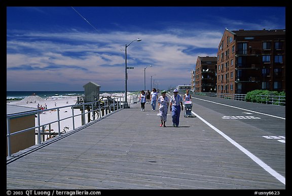 Boardwalk on Long Beach. Long Island, New York, USA (color)