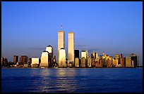 South Manhattan skyline and World Trade Center towers, late afternoon. NYC, New York, USA