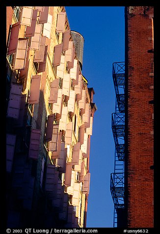 Shutters on a facade. NYC, New York, USA (color)
