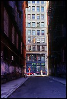 Narrow street. NYC, New York, USA