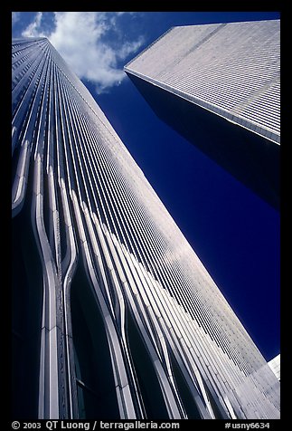 Looking up the World Trade Center. NYC, New York, USA