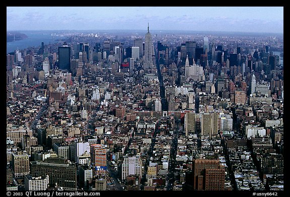 Midtown and Upper Manhattan, seen from the World Trade Center. NYC, New York, USA (color)