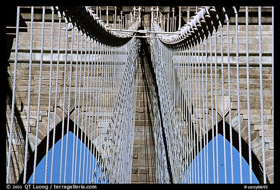 Brooklyn Bridge detail. NYC, New York, USA (color)