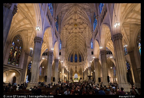 Interior of St Patricks Cathedral. NYC, New York, USA